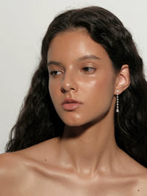 S925 Sterling Silver 4A Cubic Zirconia Teardrop Tassel Chain Earrings